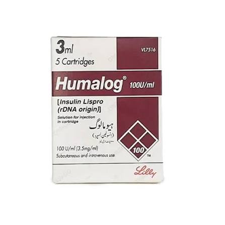 Humalog Lispro Cartrige  3 ml .