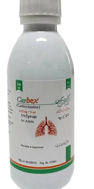 Carbex 5%  250mg/120 ml Syp